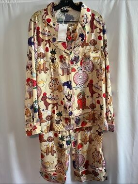 Karen mabon dog desserts luxe satin pajama set NWT SZ XL